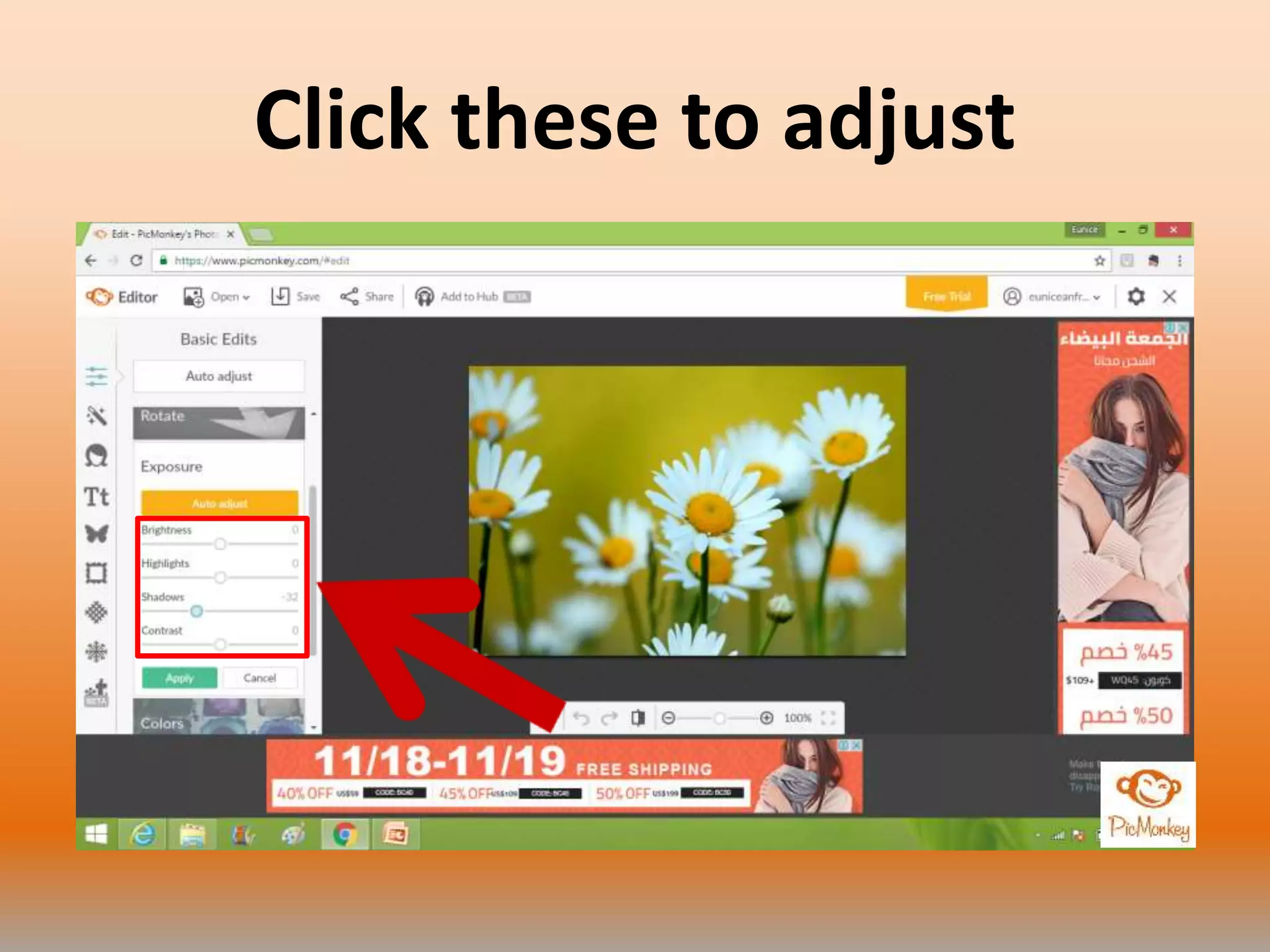 Click these to adjust
 