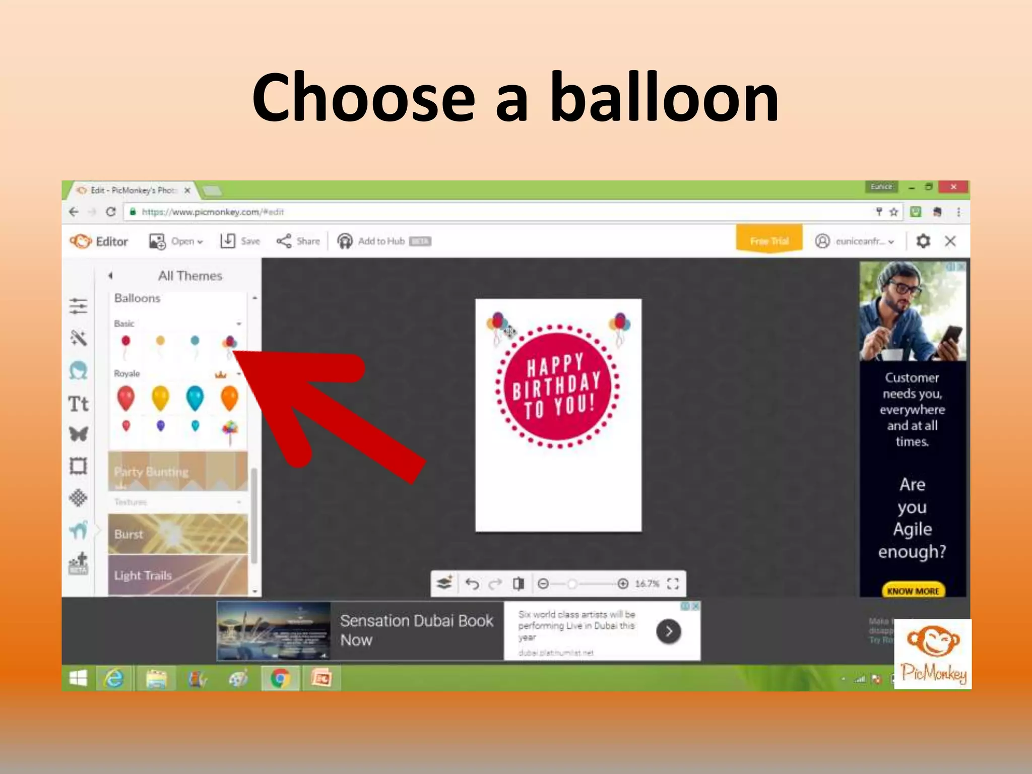 Choose a balloon
 