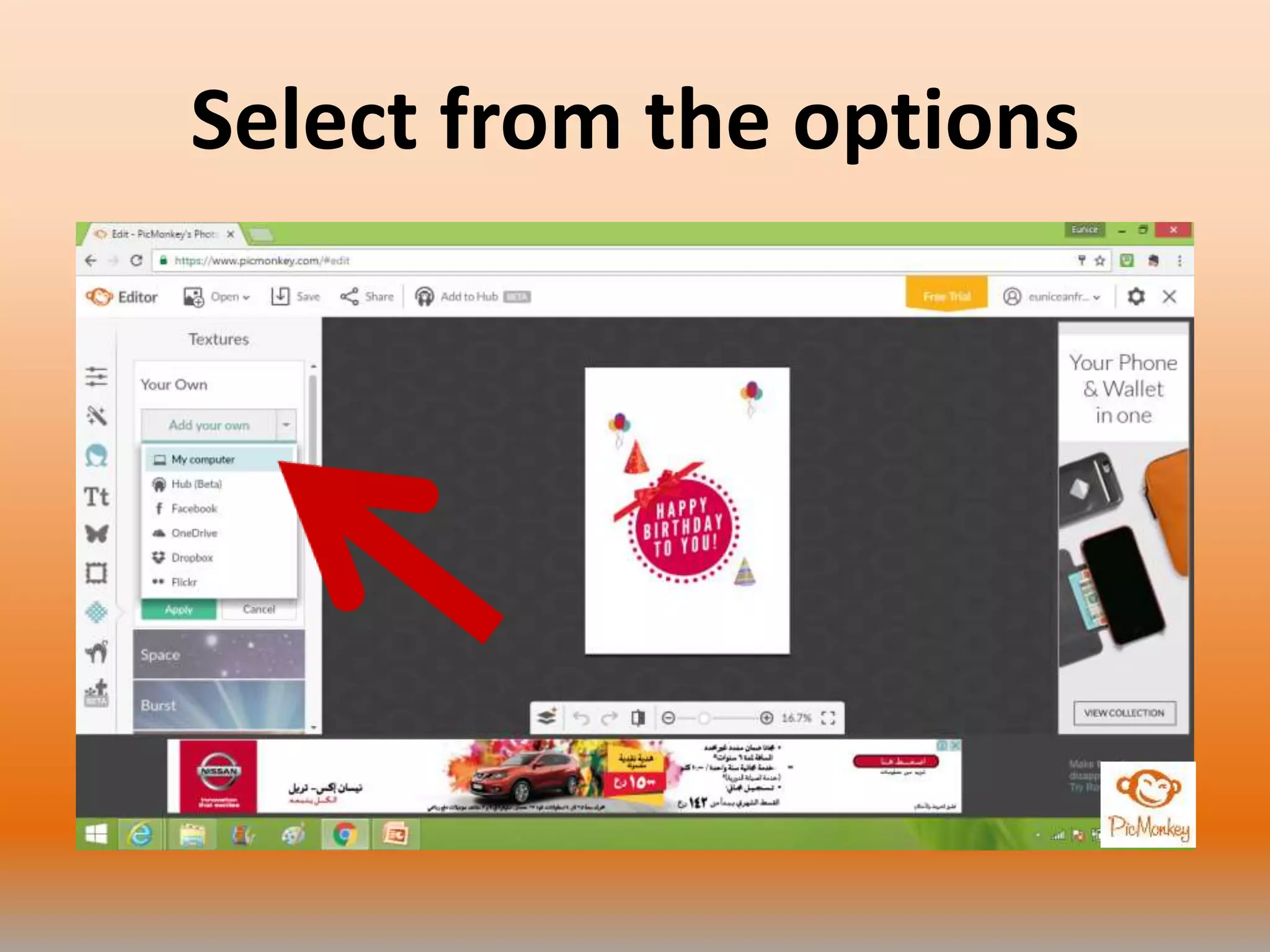 Select from the options
 
