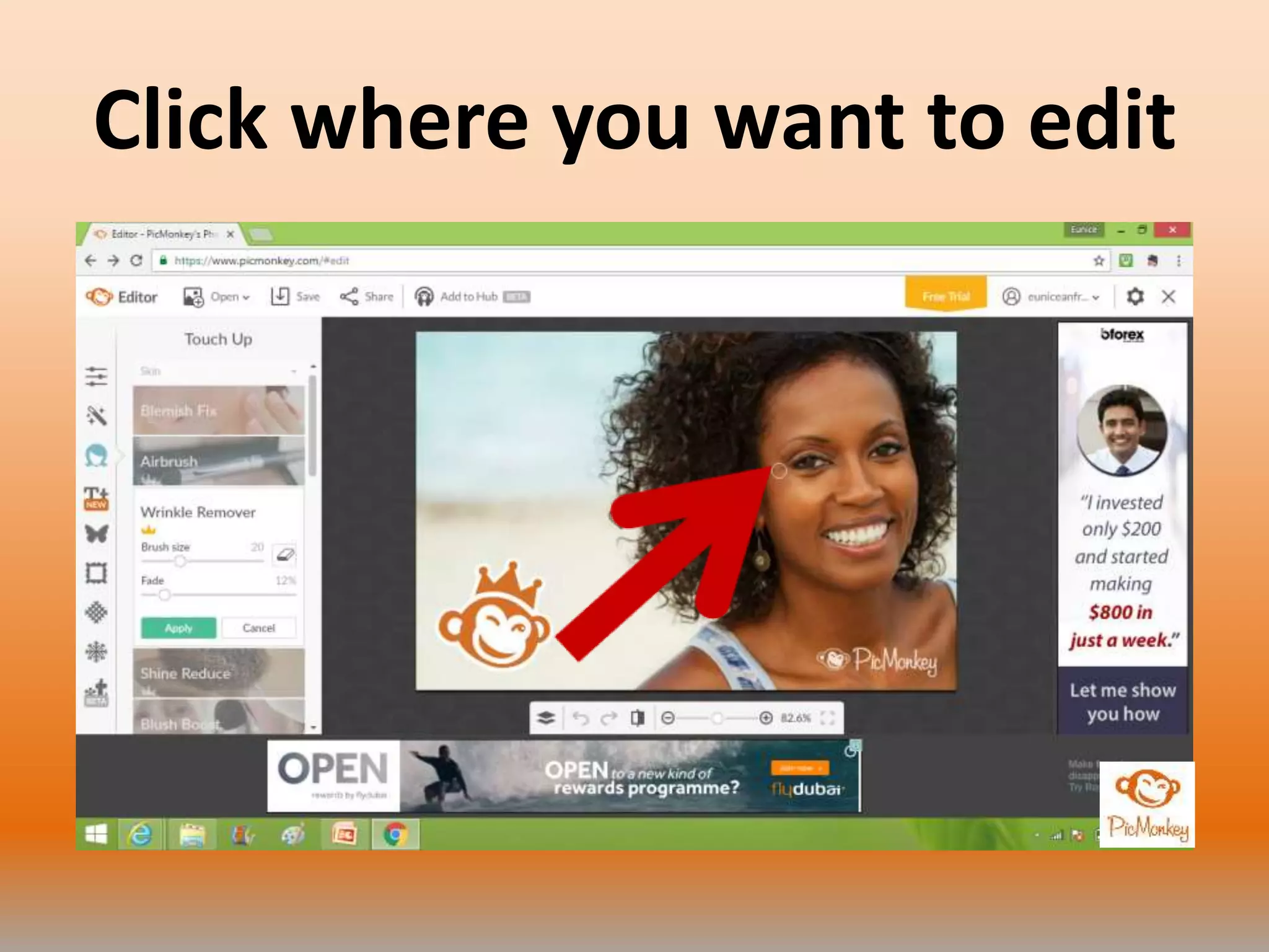 Click where you want to edit
 