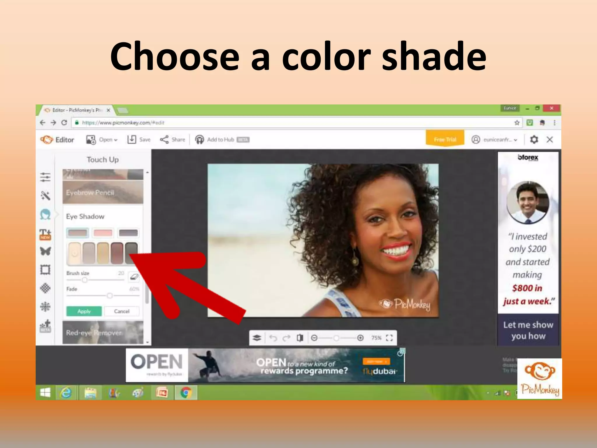 Choose a color shade
 