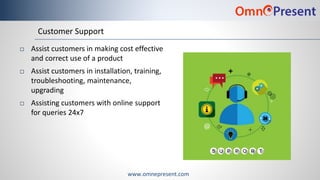 www.omnepresent.com
Customer Support
 Assist customers in making cost effective
and correct use of a product
 Assist cus...