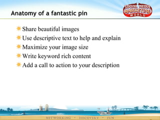 How to Use Pinterest to Build a Loyal Following for your Brand by Peg Fitzpatrick for #SMMW15