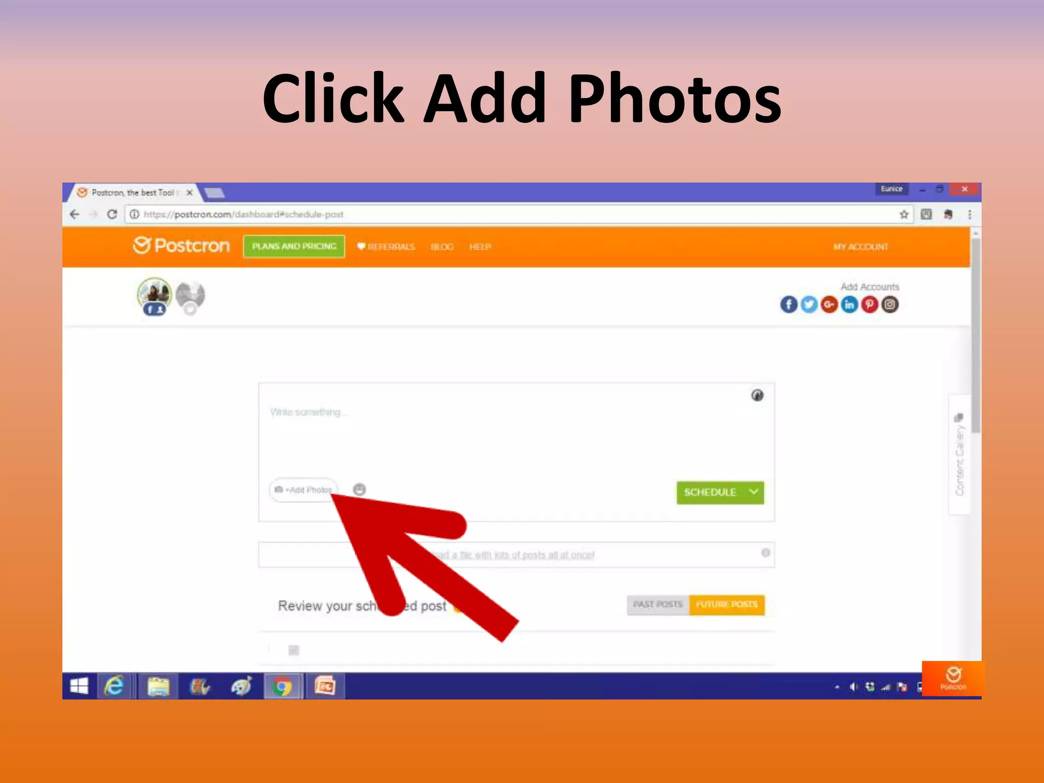 Click Add Photos
 