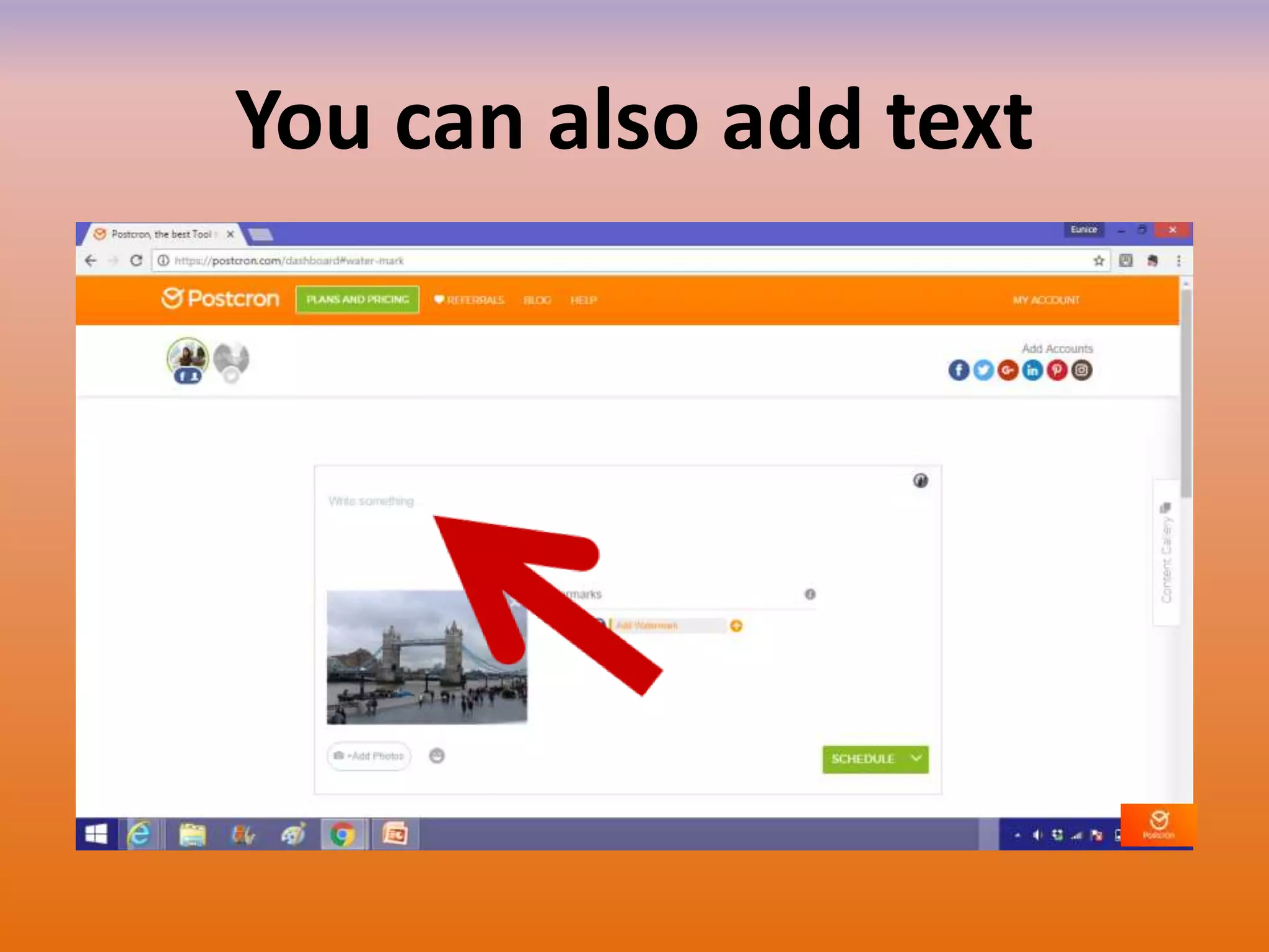 You can also add text
 