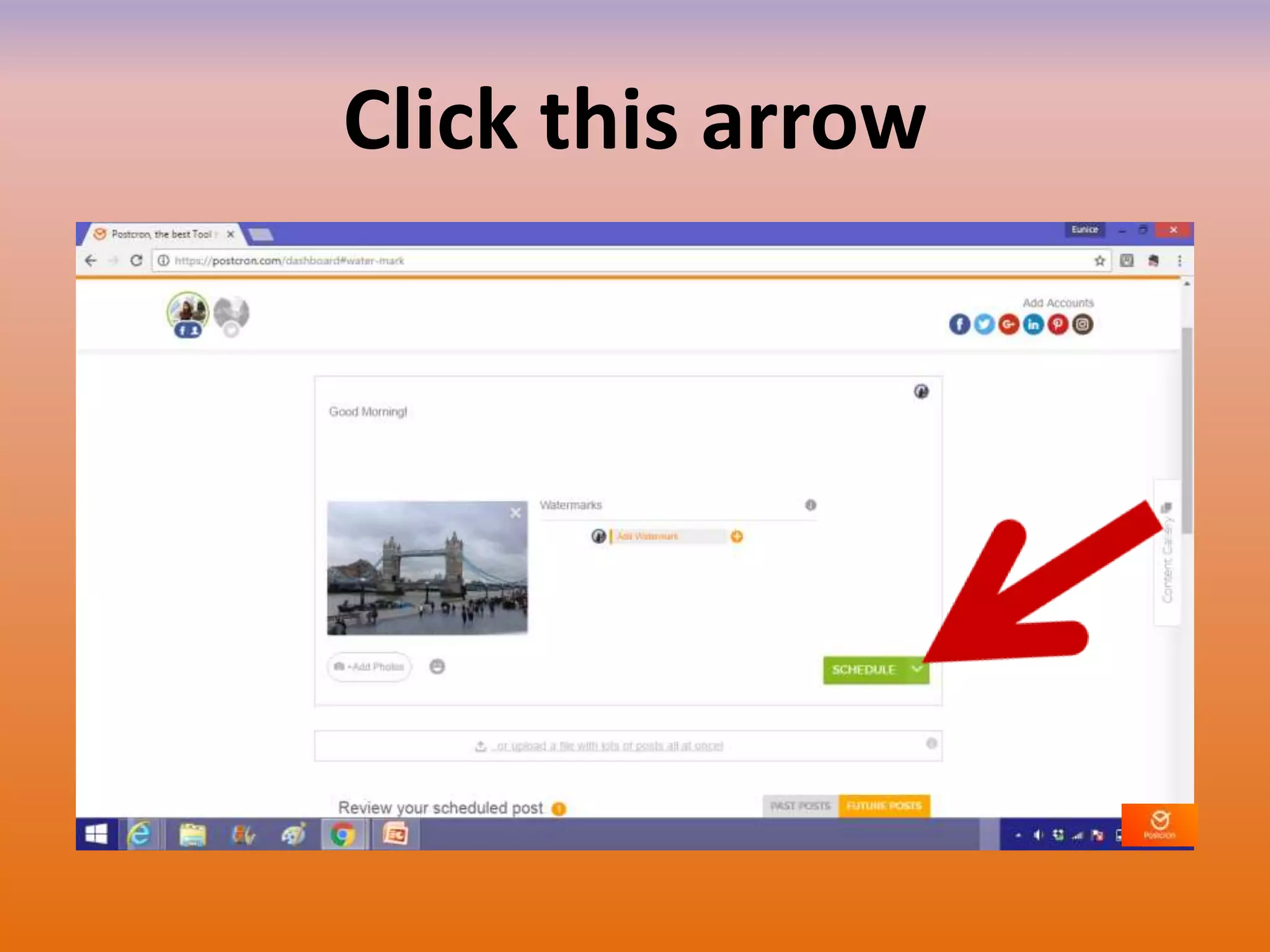 Click this arrow
 