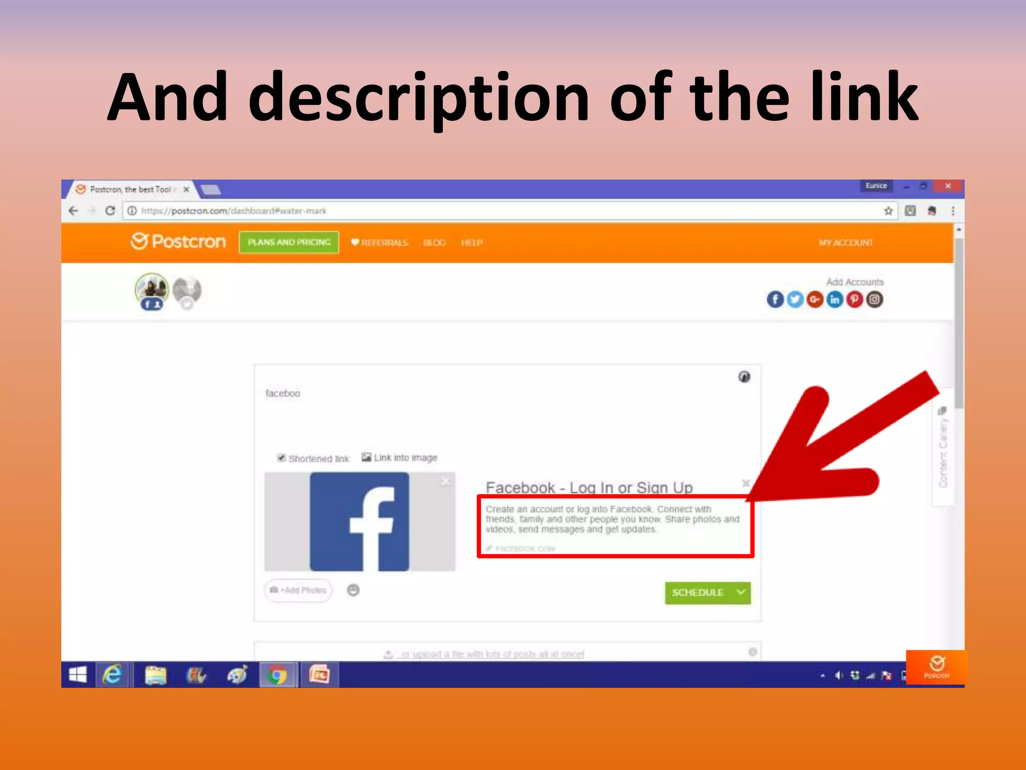 And description of the link
 