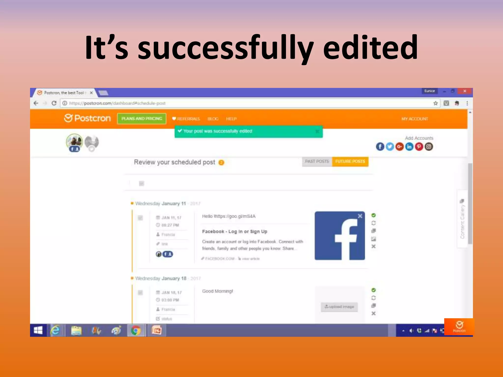 It’s successfully edited
 