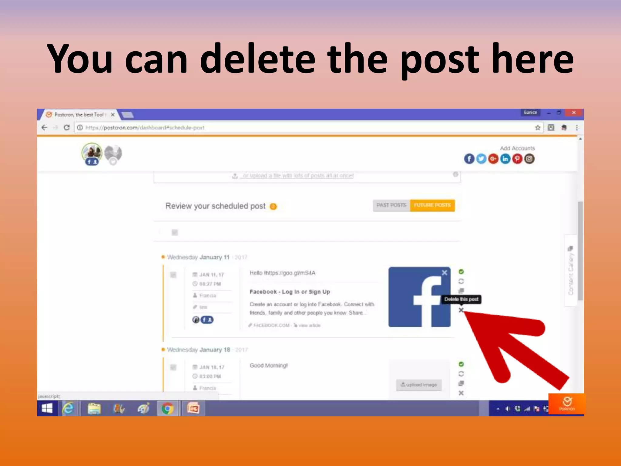 You can delete the post here
 