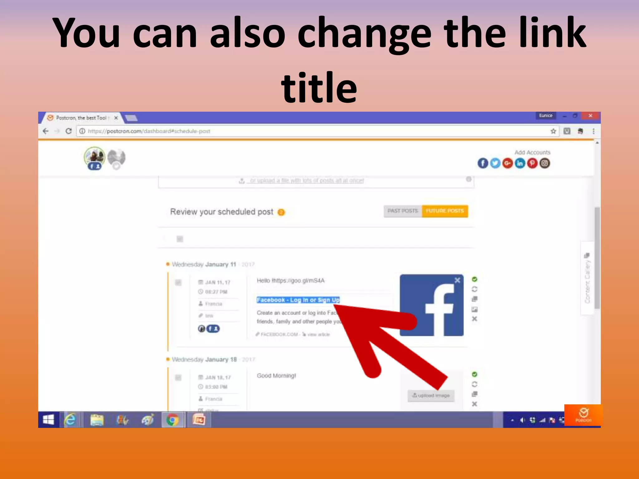 You can also change the link
title
 
