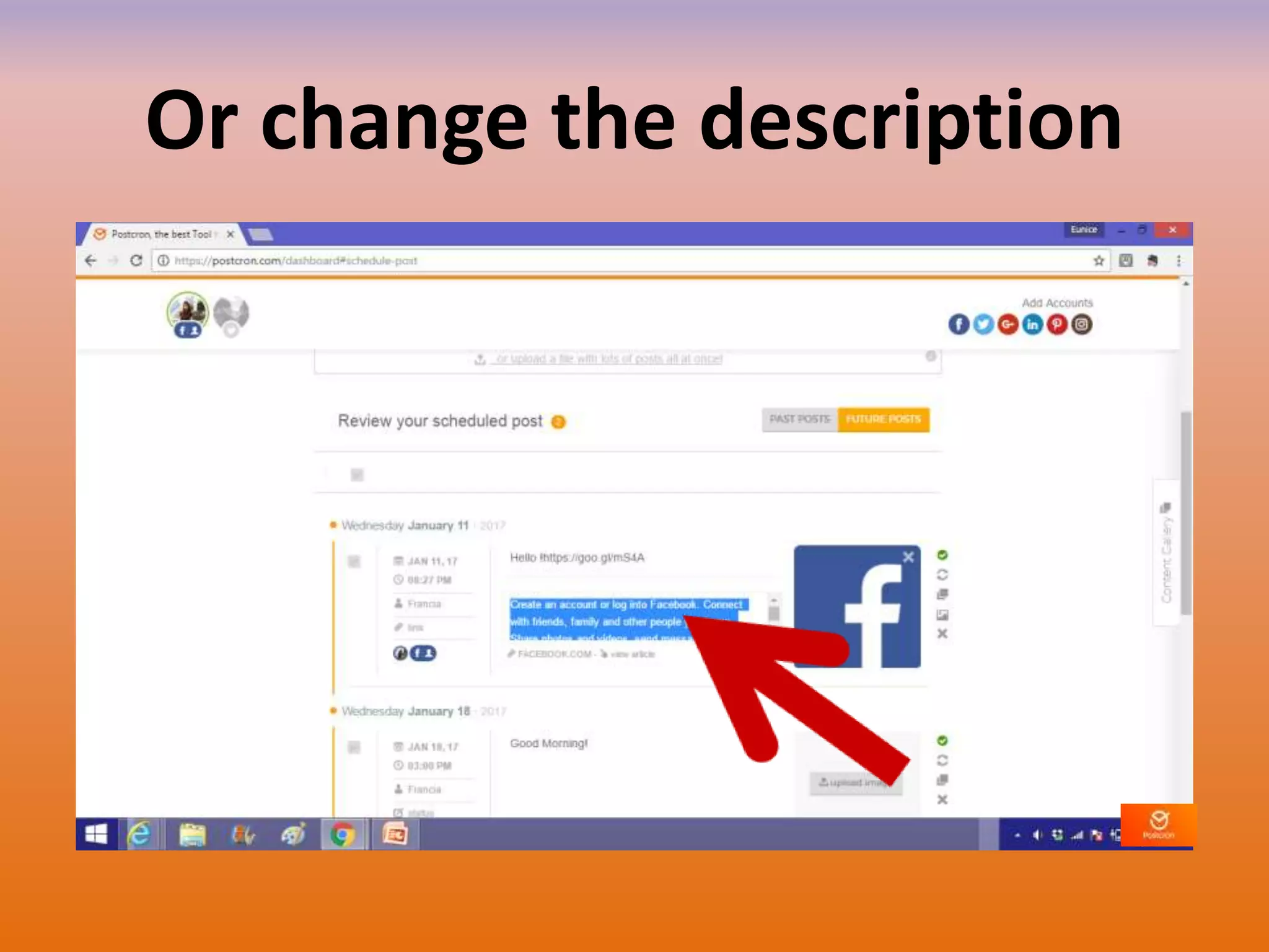 Or change the description
 