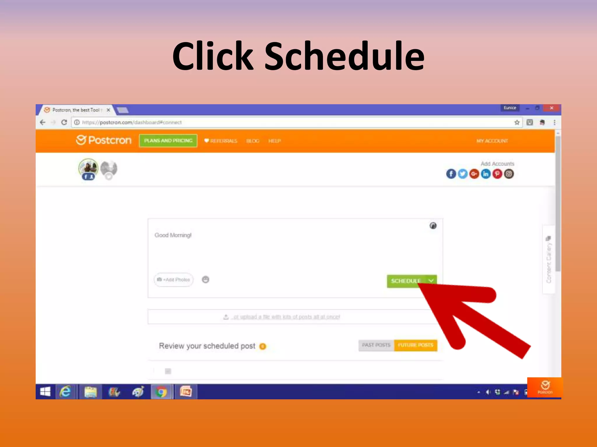 Click Schedule
 