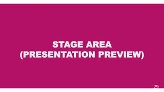 STAGE AREA
(PRESENTATION PREVIEW)
29
 