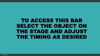 TO ACCESS THIS BAR
SELECT THE OBJECT ON
THE STAGE AND ADJUST
THE TIMING AS DESIRED
MFTPULIDO2015 52
 