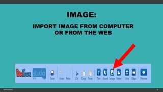 MFTPULIDO2015 79
IMAGE:
IMPORT IMAGE FROM COMPUTER
OR FROM THE WEB
 