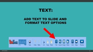 MFTPULIDO2015 80
TEXT:
ADD TEXT TO SLIDE AND
FORMAT TEXT OPTIONS
 