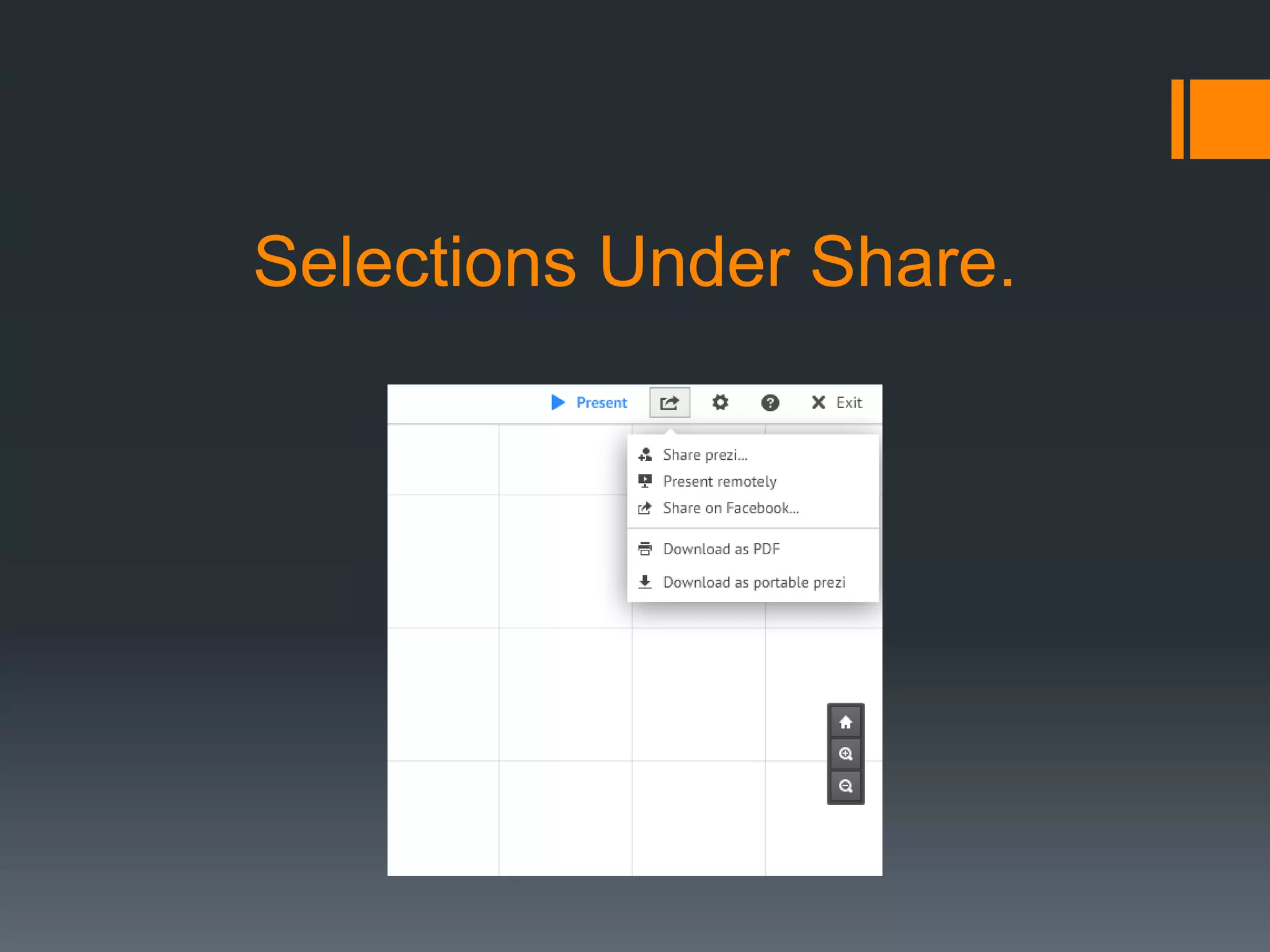 Selections Under Share.
 