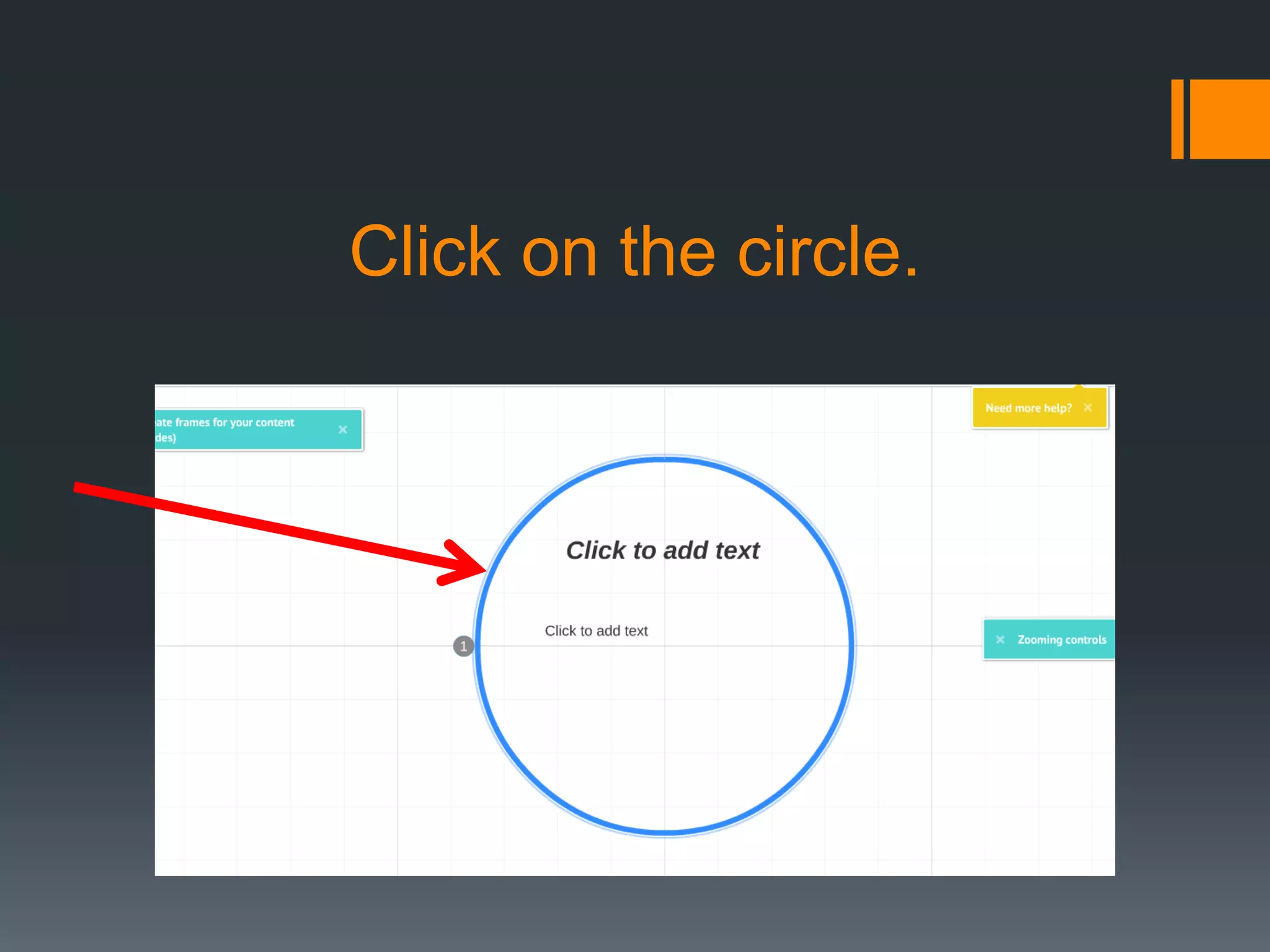 Click on the circle.
 