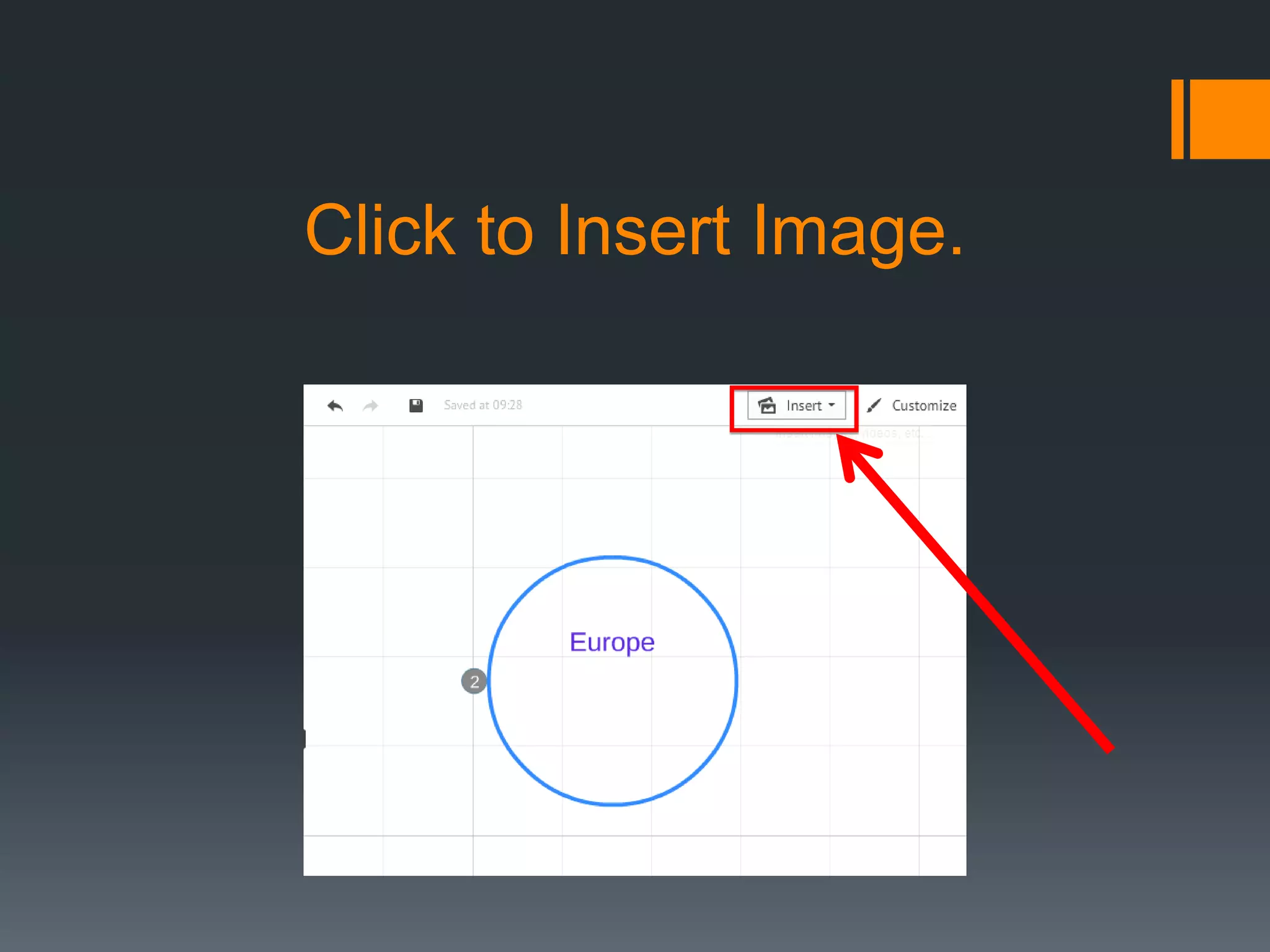 Click to Insert Image.
 