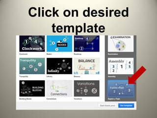Click on desired
template
 