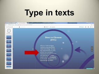 Type in texts
 