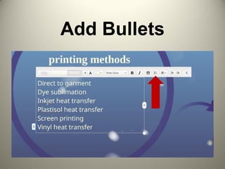 Add Bullets
 