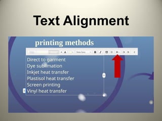 Text Alignment
 