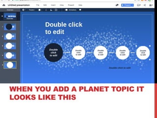 WHEN YOU ADD A PLANET TOPIC IT
LOOKS LIKE THIS
 
