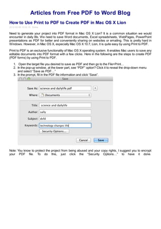 Add pdf printer on mac