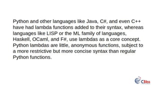 How to use python lambda functions | PPT