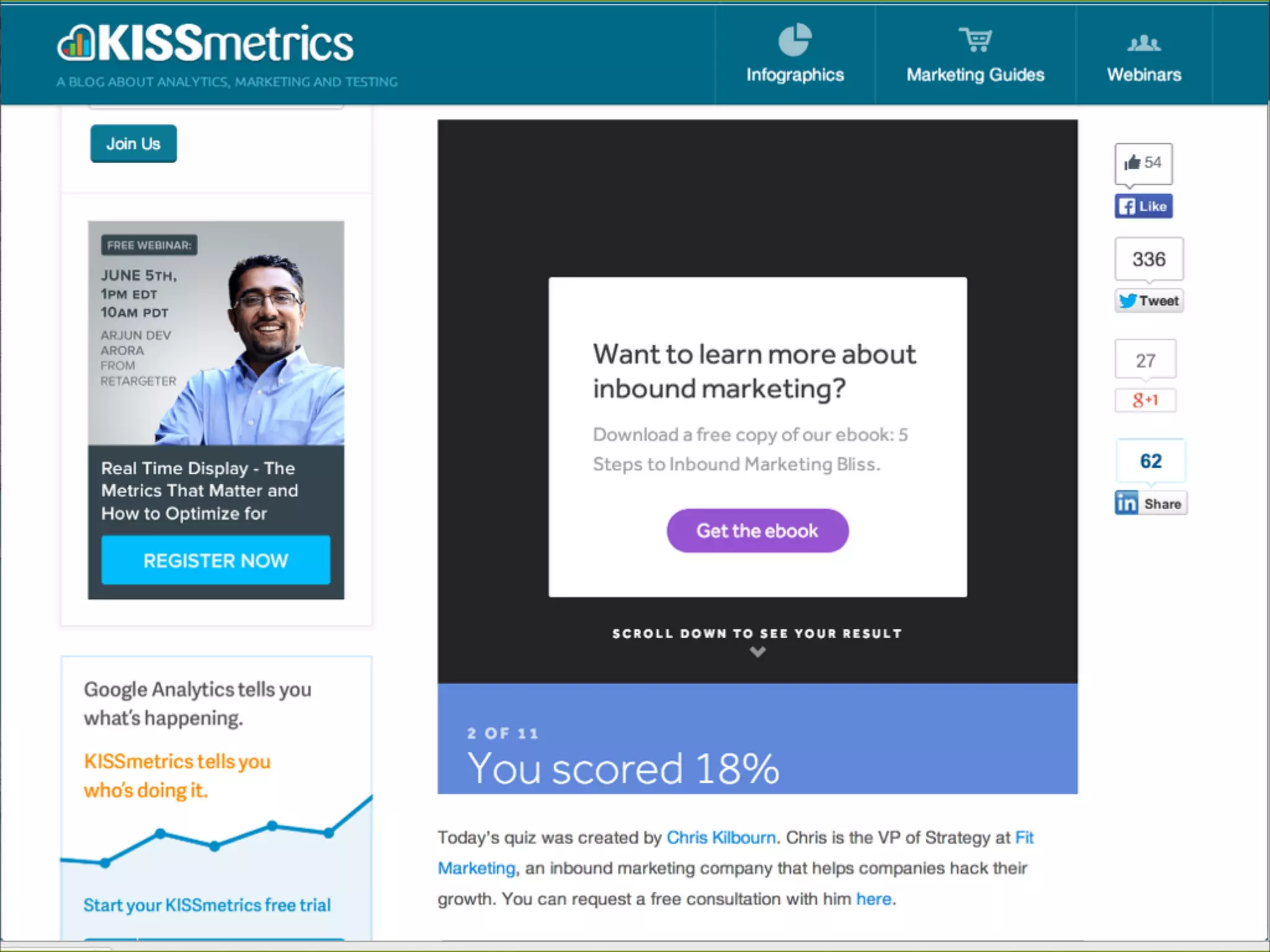 Case studies
Kissmetrics quiz