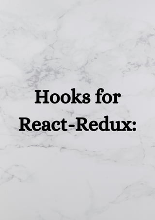 How to use redux with react hooks in react native application | PDF