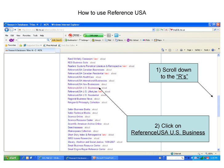 How To Use Reference Usa