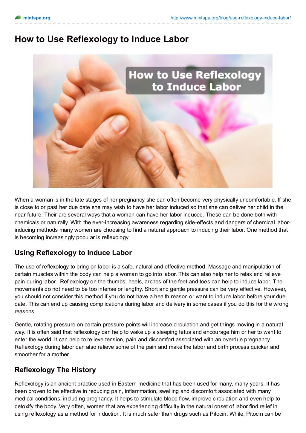 How to use Reflexology to induce labor