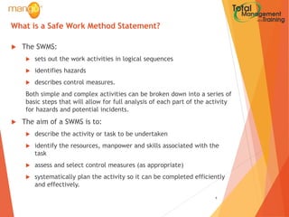 5 Step Is Swms How to use safe work method statements webinar | PDF