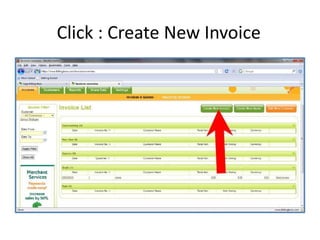 Click : Create New Invoice
 