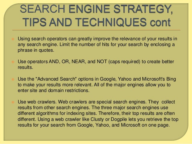 How to use search engines effectively