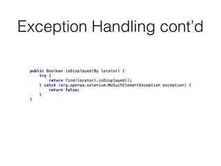 Exception Handling cont’d
 