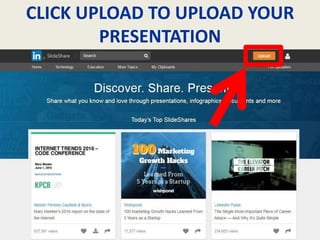 CLICK UPLOAD TO UPLOAD YOUR
PRESENTATION
 