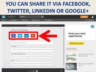 YOU CAN SHARE IT VIA FACEBOOK,
TWITTER, LINKEDIN OR GOOGLE+
 
