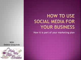 A tool for your small business
With
Debbie Gioquindo
 