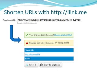 Shorten URLs with http://ilink.me 