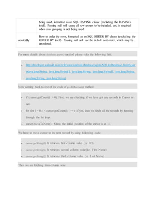 ANDROID USING SQLITE DATABASE ADMINISTRATORS ~HMFTJ | DOCX
