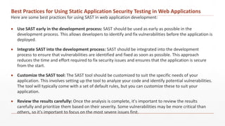 How to Use Static Application Security Testing for Web Applications | PPTX