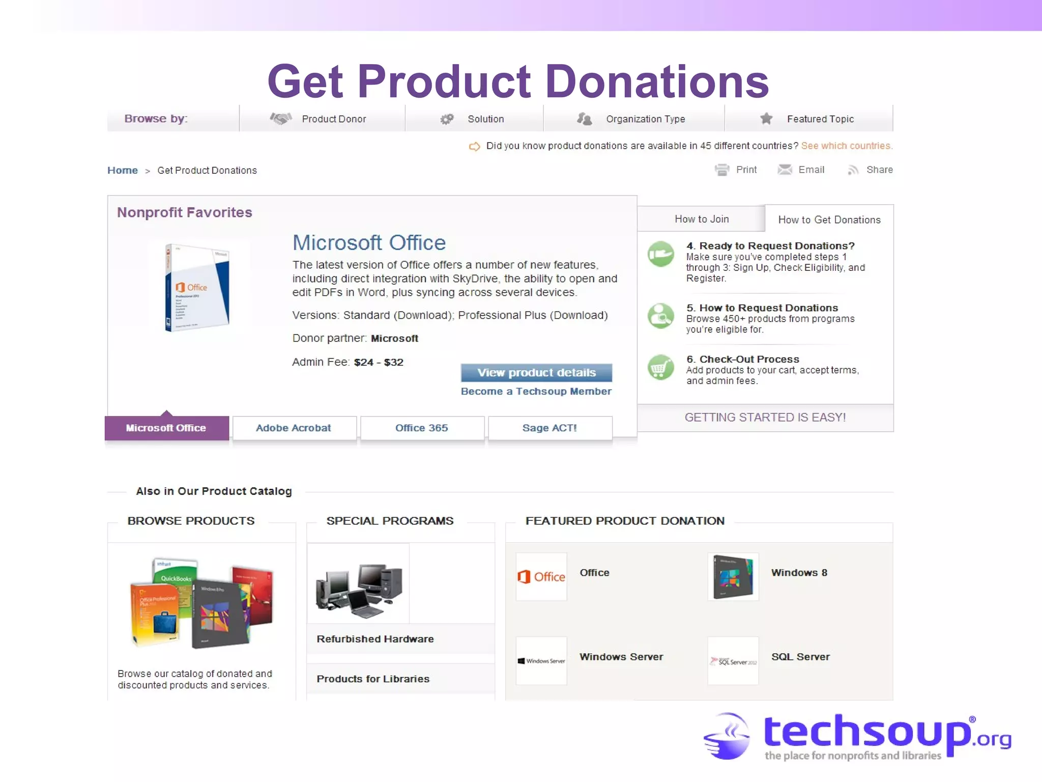 Get Product Donations
 