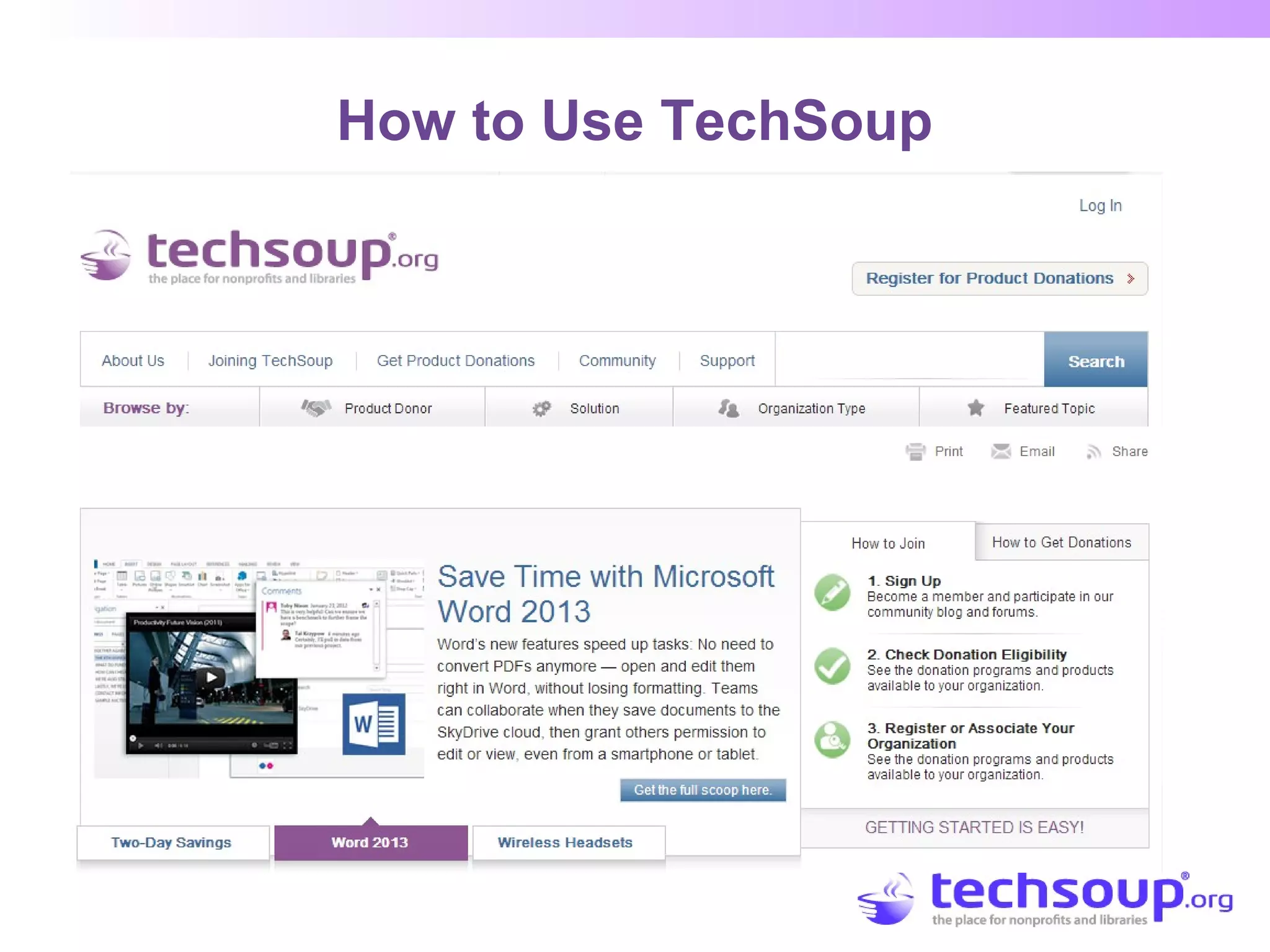How to Use TechSoup
 