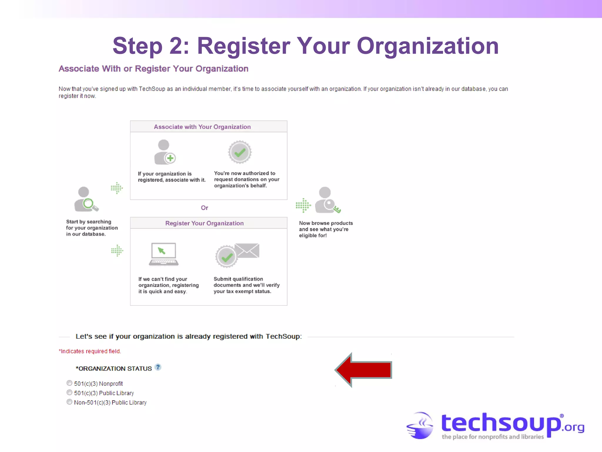 Step 2: Register Your Organization
 