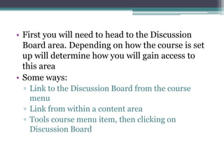 How to use the discussion board | PPT