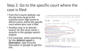 How to use the e courts website | PPTX