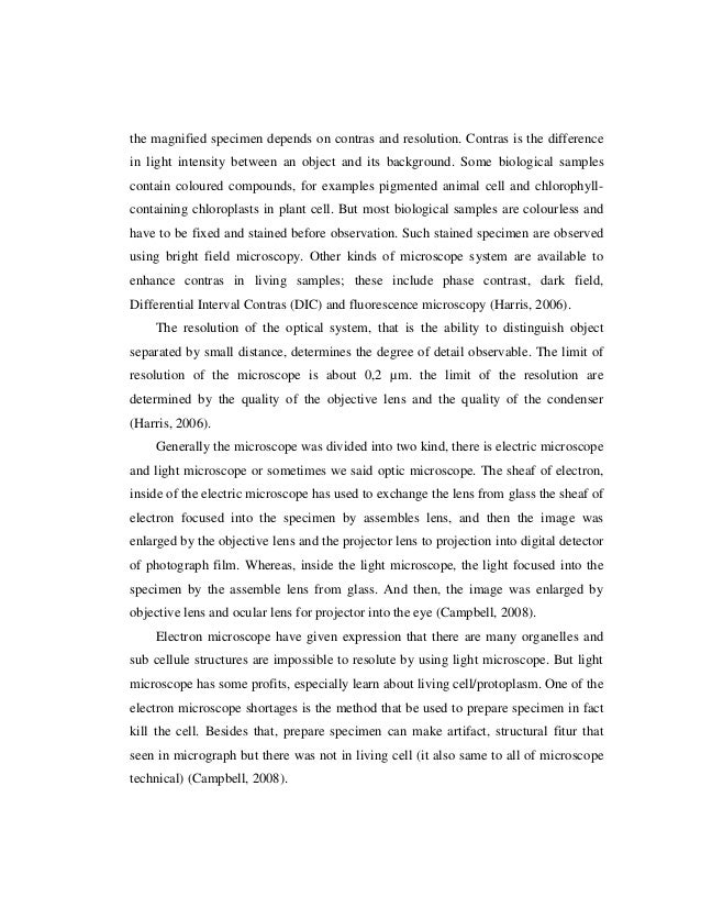 Laporan Praktikum Biologi Dasar How To Use The Microscope